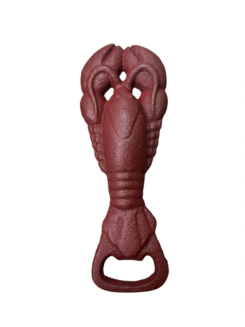 Artisan Burgundy Lobster Bottle Opener Cast Iron